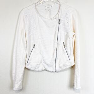 Lou & Grey | Hint Of Lace Moto Jacket Sz M